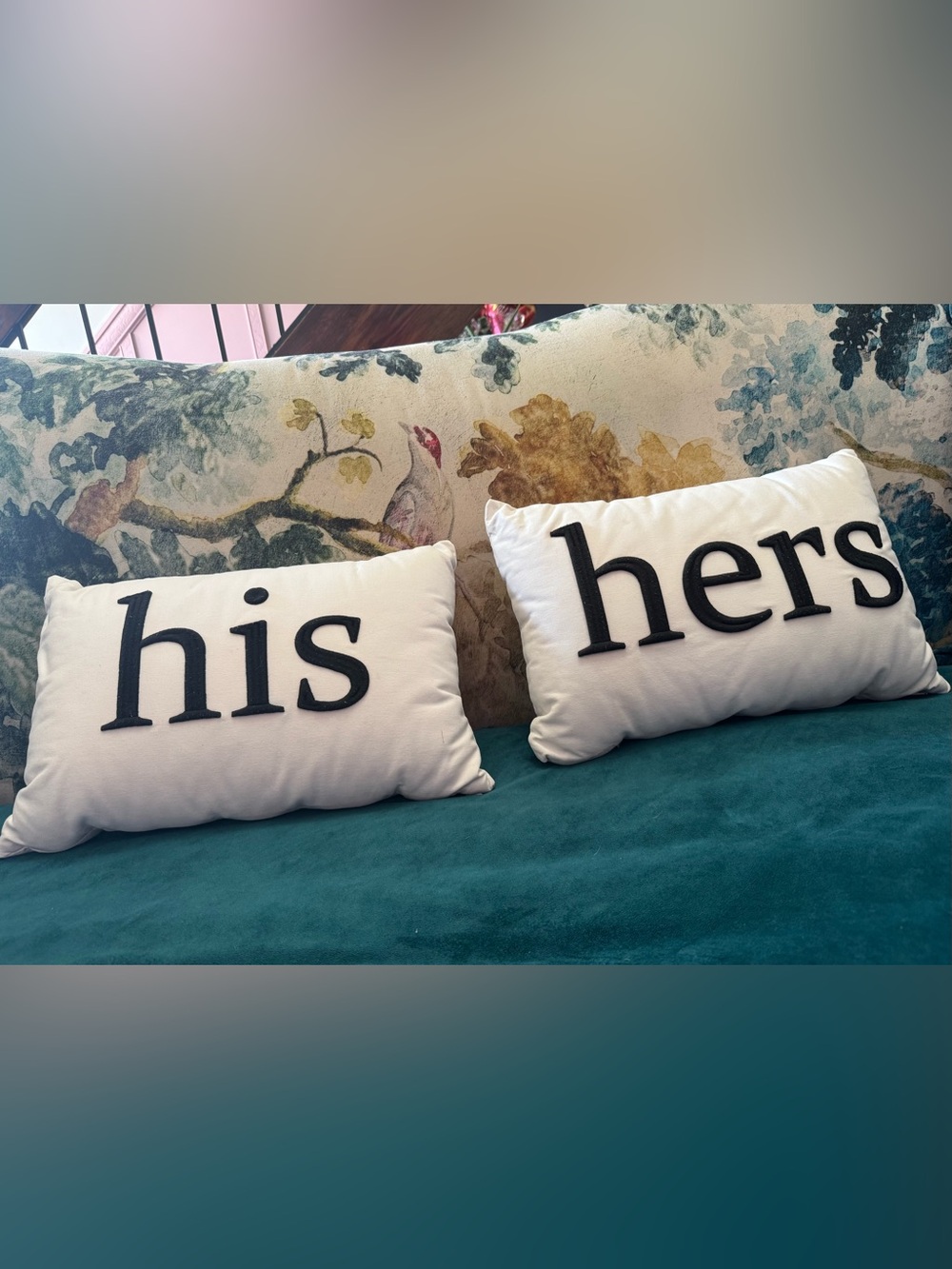 His & Hers decorative pillow set of 2